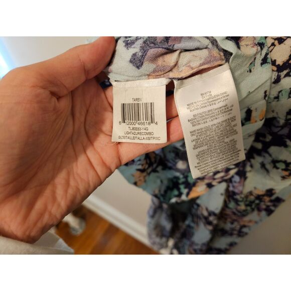 BCBGMaxAzria Light Blue Taren Chiffon Fairy Floral Cutout Maxi Dress, Size XS - Picture 7 of 8